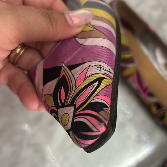 Emilio Pucci Pink and Purple Multi Color Patterned Flats 37 - Picture 3 of 10